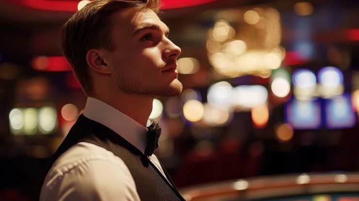 Studio dealer langsung baccarat newtopia dengan multi-kamera dan penerangan profesional